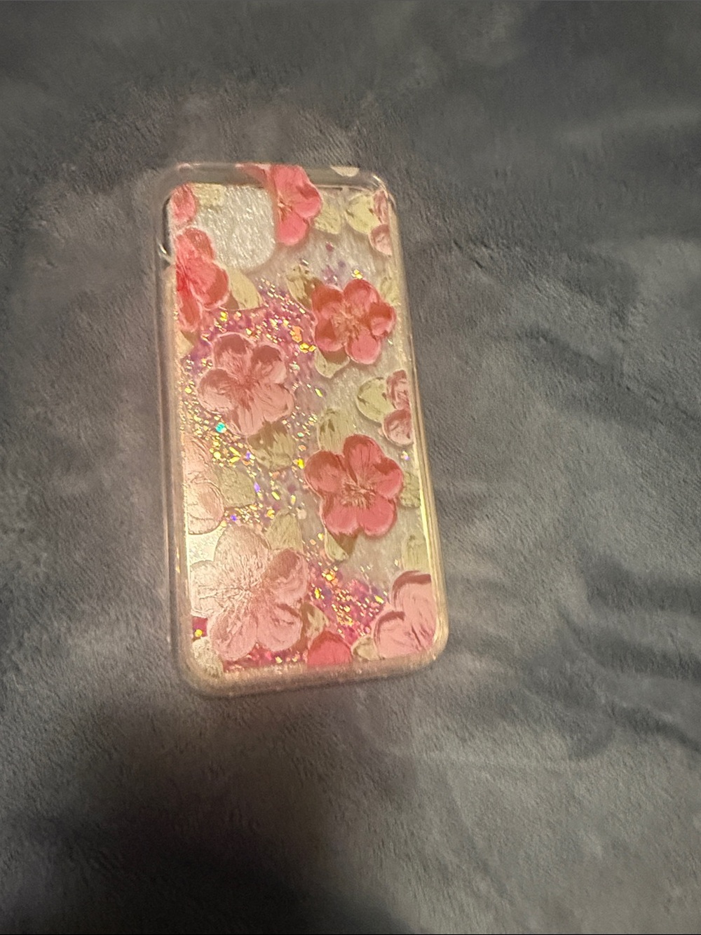 Pink Floral Clear Phone Case